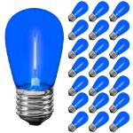 Blue S14 LED Plastic Filament Medium Base e26 Bulbs  - 25pk