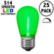 Green S14 LED Plastic Filament Medium Base e26 Bulbs  - 25pk