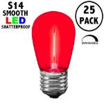 Red S14 LED Plastic Filament Medium Base e26 Bulbs  - 25pk