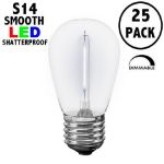 Pure White S14 LED Plastic Filament Medium Base e26 Bulbs  - 25pk