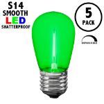 Green S14 LED Plastic Filament Medium Base e26 Bulbs  - 5pk