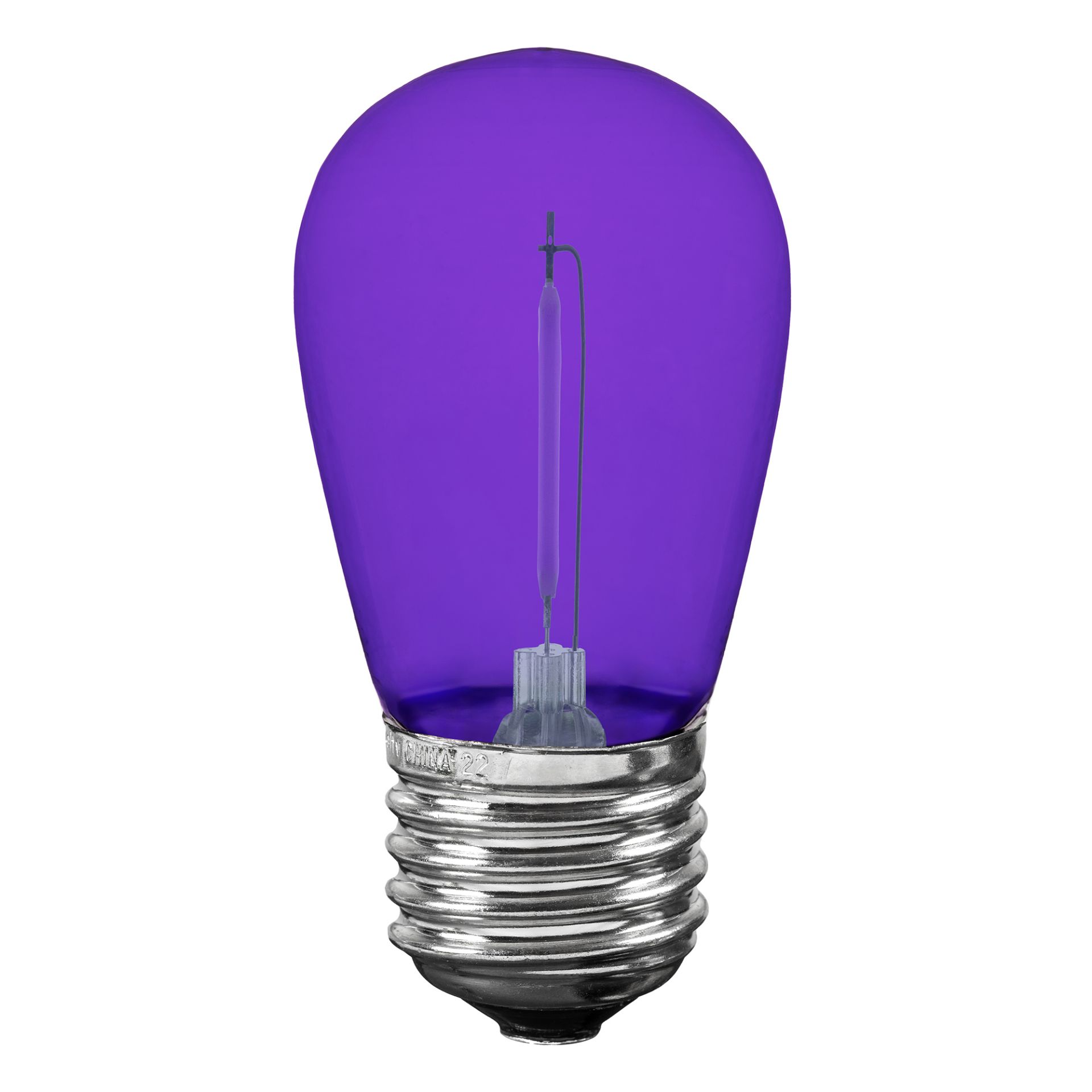 Purple Colour Led Purple LED S14 Bulbs with Filament LED 5 Pack - Novelty Lights ...