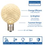 Warm White Diamond Faceted LED G50 Globe Bulbs - 25pk