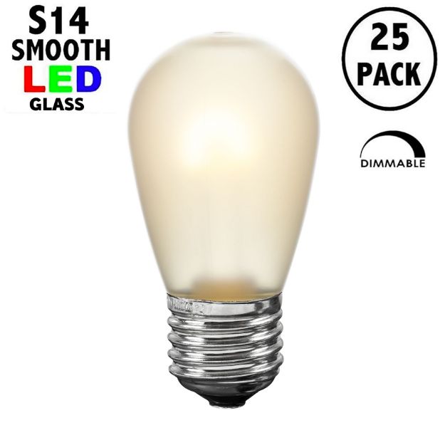 Frosted Warm White S14 U-Shaped LED Glass Flex Filament Replacement Bulbs 25 Pack