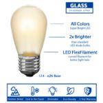 Frosted Warm White S14 U-Shaped LED Glass Flex Filament Replacement Bulbs 25 Pack