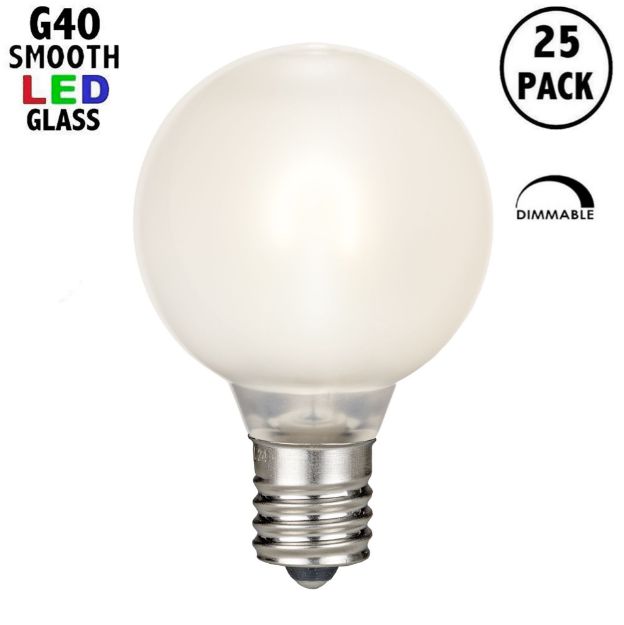 Warm White Satin Glass G40 U-Shaped LED Glass Flex Filament Replacement Bulbs 25 Pack