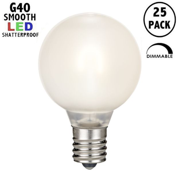 Warm White Satin G40 U-Shaped LED Plastic Flex Filament Replacement Bulbs 25 Pack