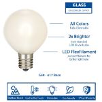 Warm White Satin G50 U-Shaped LED Glass Flex Filament Replacement Bulbs 25 Pack