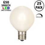 Warm White Satin G50 U-Shaped LED Plastic Flex Filament Replacement Bulbs 25 Pack