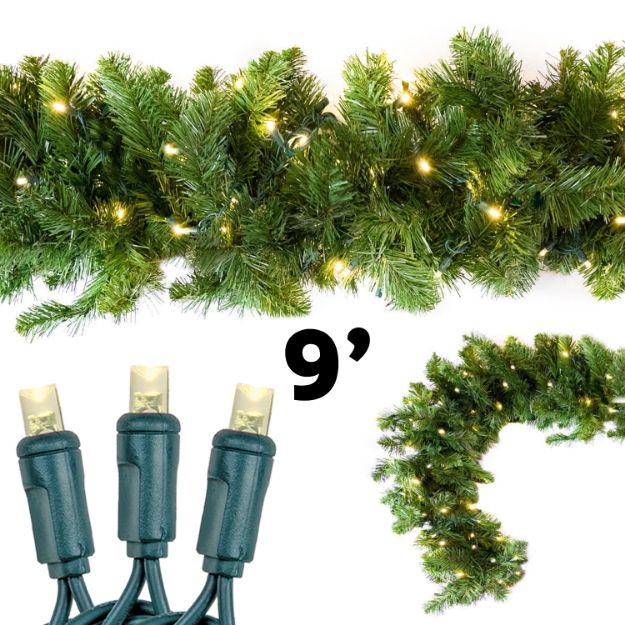 9' Lighted Deluxe Colorado Pine Garland