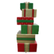 Traditional Collection A Gift Stack Red, Gold with Green