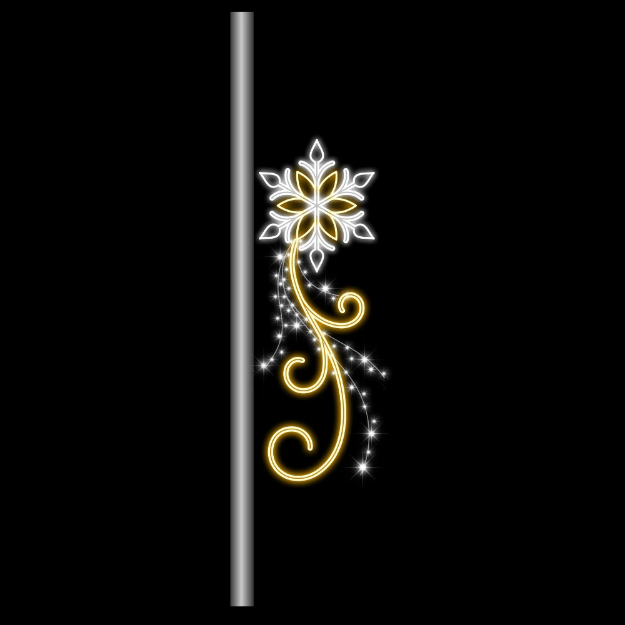 6' Pole Mount Snowflake with Swirls
