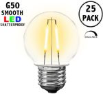 Dual Filament Warm White LED Medium Base G50 Plastic Globe Bulbs - 25pk