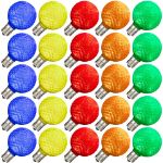 Multi Color Diamond Faceted LED G50 Globe Bulbs - 25pk