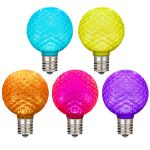 Modern Multi Color Diamond Faceted LED G50 Globe Bulbs - 25pk