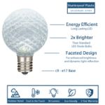Pure White Diamond Faceted LED G50 Globe Bulbs - 25pk