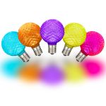 Modern Multi Color Diamond Faceted LED G40 Globe Bulbs - 25pk