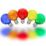 Multi Color Diamond Faceted LED G40 Globe Bulbs - 25pk