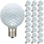 Pure White Diamond Faceted LED G40 Globe Bulbs - 25pk