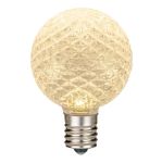 Warm White Diamond Faceted LED G40 Globe Bulbs - 25pk