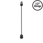 12" Medium Base (E26) Socket Extender (Drop) – Black