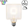 LED Square Frosted Warm White Medium Base Glass Filament Bulb - 1pk