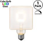 LED Square Frosted Warm White Medium Base Glass Filament Bulb - 1pk