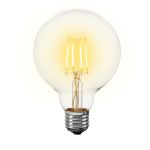 LED G95 Globe Warm White Medium Base Glass Filament Bulb - 4pk
