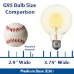 LED G95 Globe Warm White Medium Base Glass Filament Bulb - 4pk