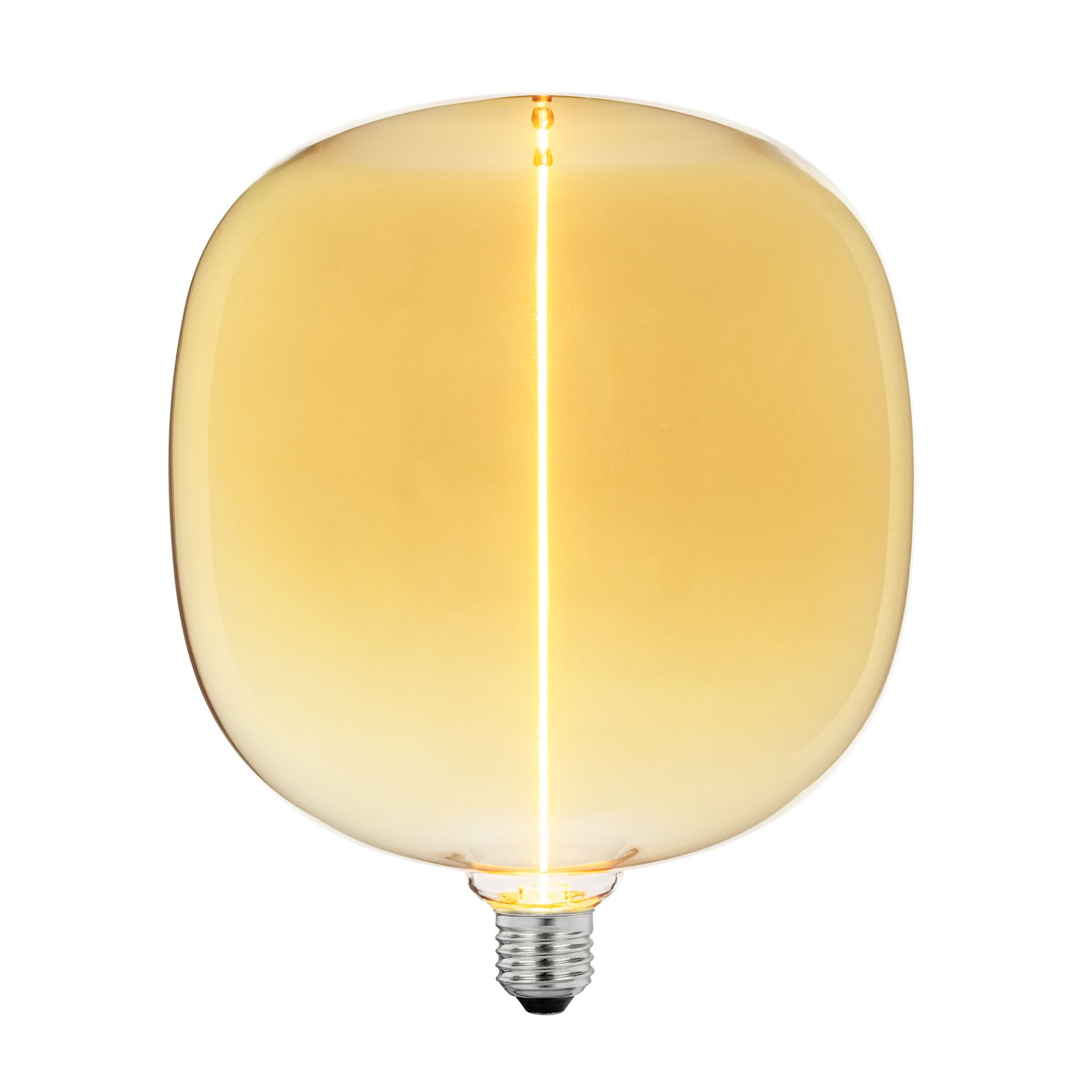Gold bulb upright and on
