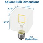 LED Square Frosted Warm White Medium Base Glass Filament Bulb - 1pk