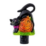 Halloween Night Light - LED Pumpkin Cat Night Light - Swivel Plug w/LED Bulb