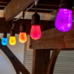 Modern Multi Color Diamond Faceted S14 LED Medium Base - 25pk