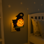 Halloween Night Light - LED Pumpkin Cat Night Light - Swivel Plug w/LED Bulb
