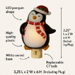 Winter Night Light - Penguin - Swivel Plug w/LED Bulb