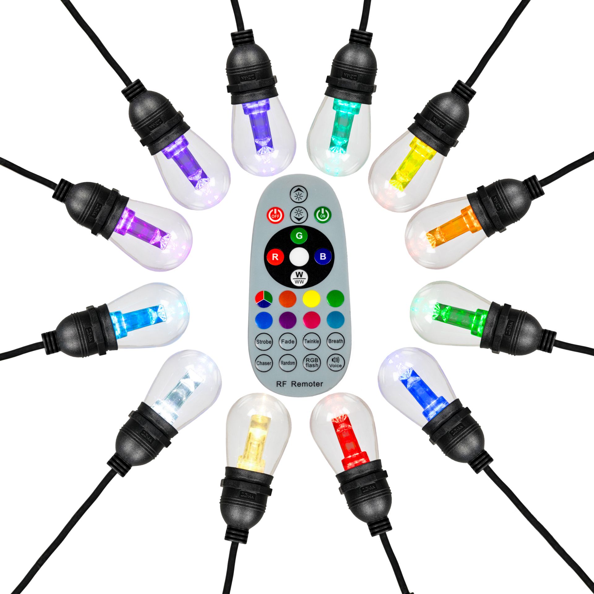 RGBWW LED String Lights in use