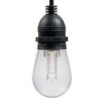 24' RGBWW 12 LED S14 Patio Light String 24" Spacing w/Remote - Black Wire