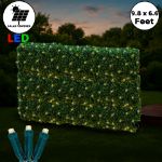 Solar LED Warm White Net Lights 9.8' x 6.6' Green Wire