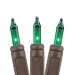 Non Connectable Green Brown Wire Mini Lights 20 Light 8.5'