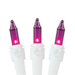 Purple 50 Light 11' Long White Wire Christmas Mini Lights