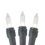 Frosted Christmas Mini Lights 100 Light 50 Feet Long on Black Wire