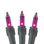 Purple Christmas Mini Lights 100 Light 50 Feet Long on Black Wire