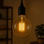 LED G95 Globe Warm White Medium Base Glass Filament Bulb - 4pk