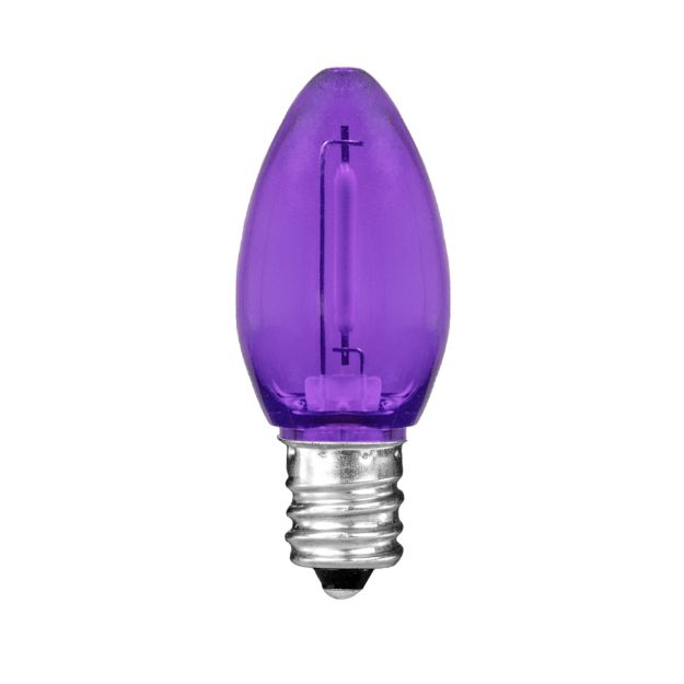 purple LED Plastic Filament C7 Replacement Christmas Bulbs Novelty ...