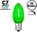 Green C7 LED Plastic Filament Replacement Bulbs 25 Pack