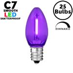 Purple C7 LED Plastic Filament Replacement Bulbs 25 Pack