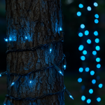 Teal Christmas Mini Lights 50 Light on Brown Wire 11 Feet Long