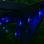 Black Wire Blue Christmas Mini Lights 50 Light 11 Feet Long