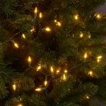 Yellow Christmas Mini Lights 100 Light 50 Feet Long on Green Wire