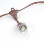 25 Warm White G50 LED Suspended Commercial Grade Intermediate Base Light Set - Brown Wire